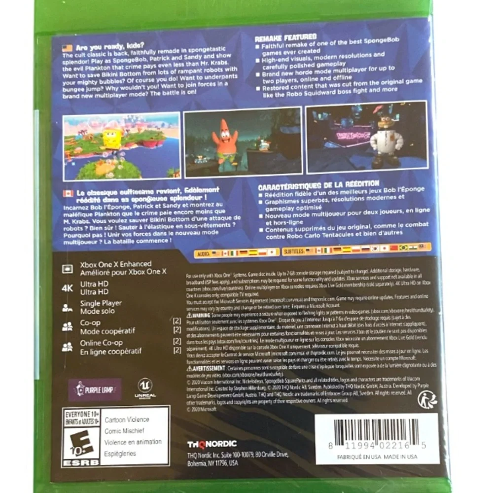 Spongebob Squarepants: Battle for Bikini Bottom Rehydrated - Xbox One NEW SEALED